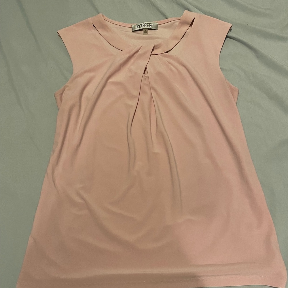 Kasper Blush Pink Sleeveless Blouse